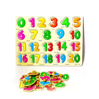 3D Wooden Number Puzzle Board 0-20