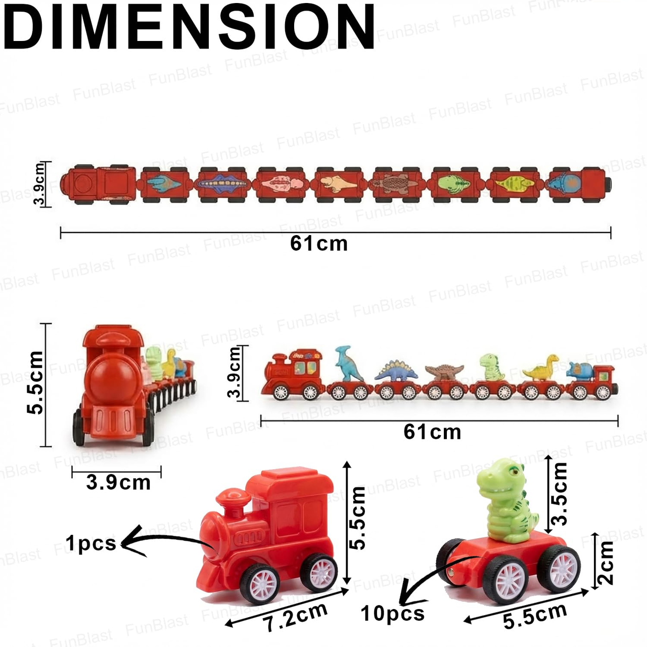 21Pcs Magnetic Dinosaur Train Set