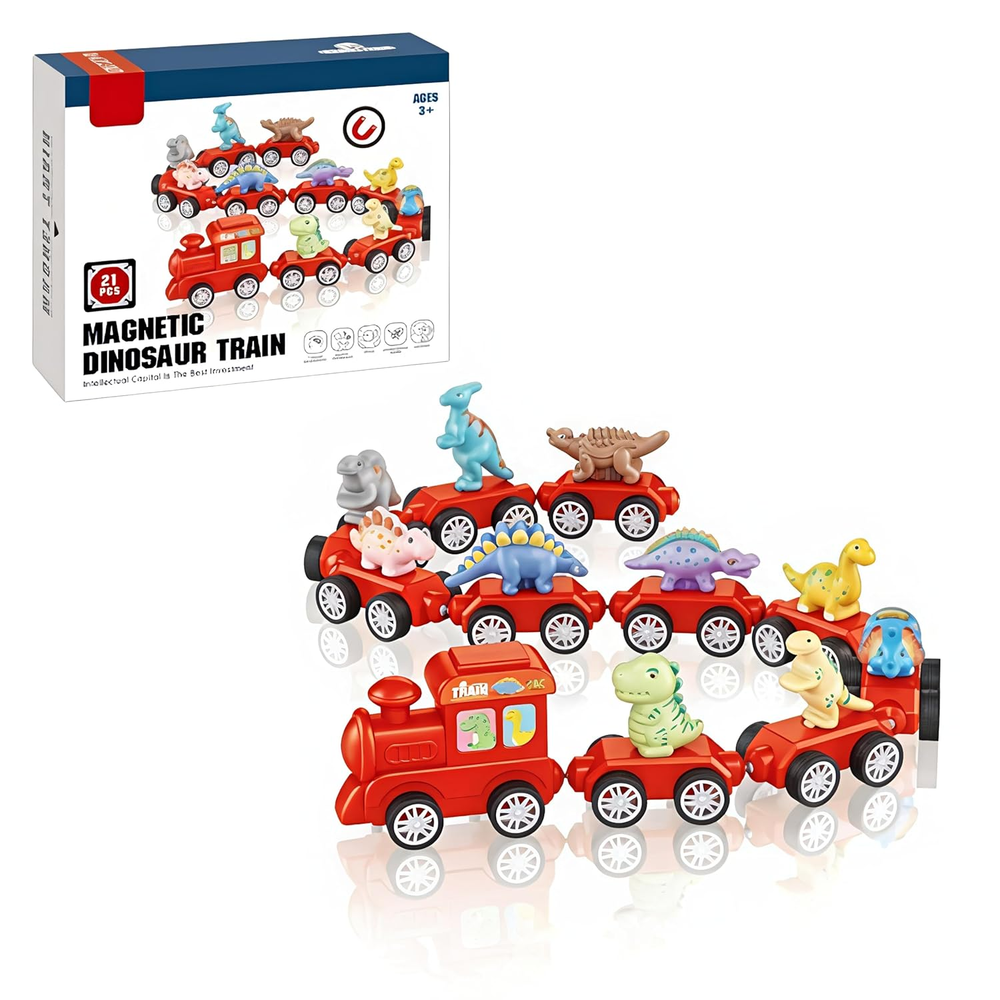 21Pcs Magnetic Dinosaur Train Set