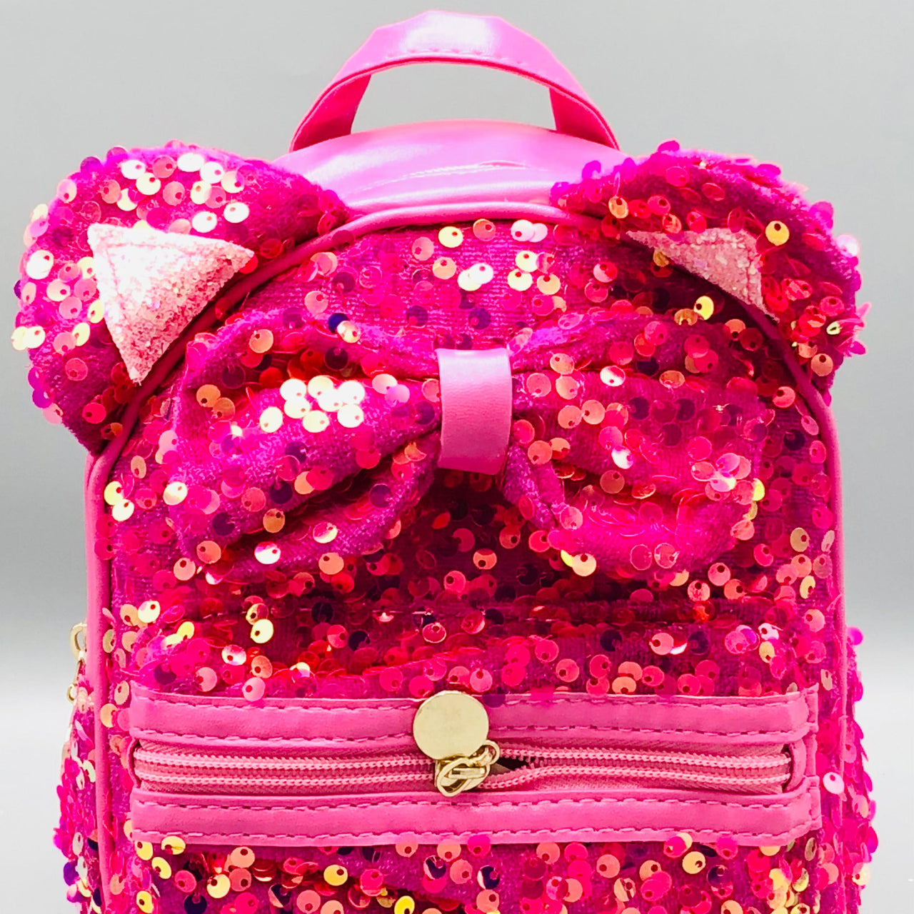 7.5* Inches Girls Fancy Kitty Backpack - Dark Pink