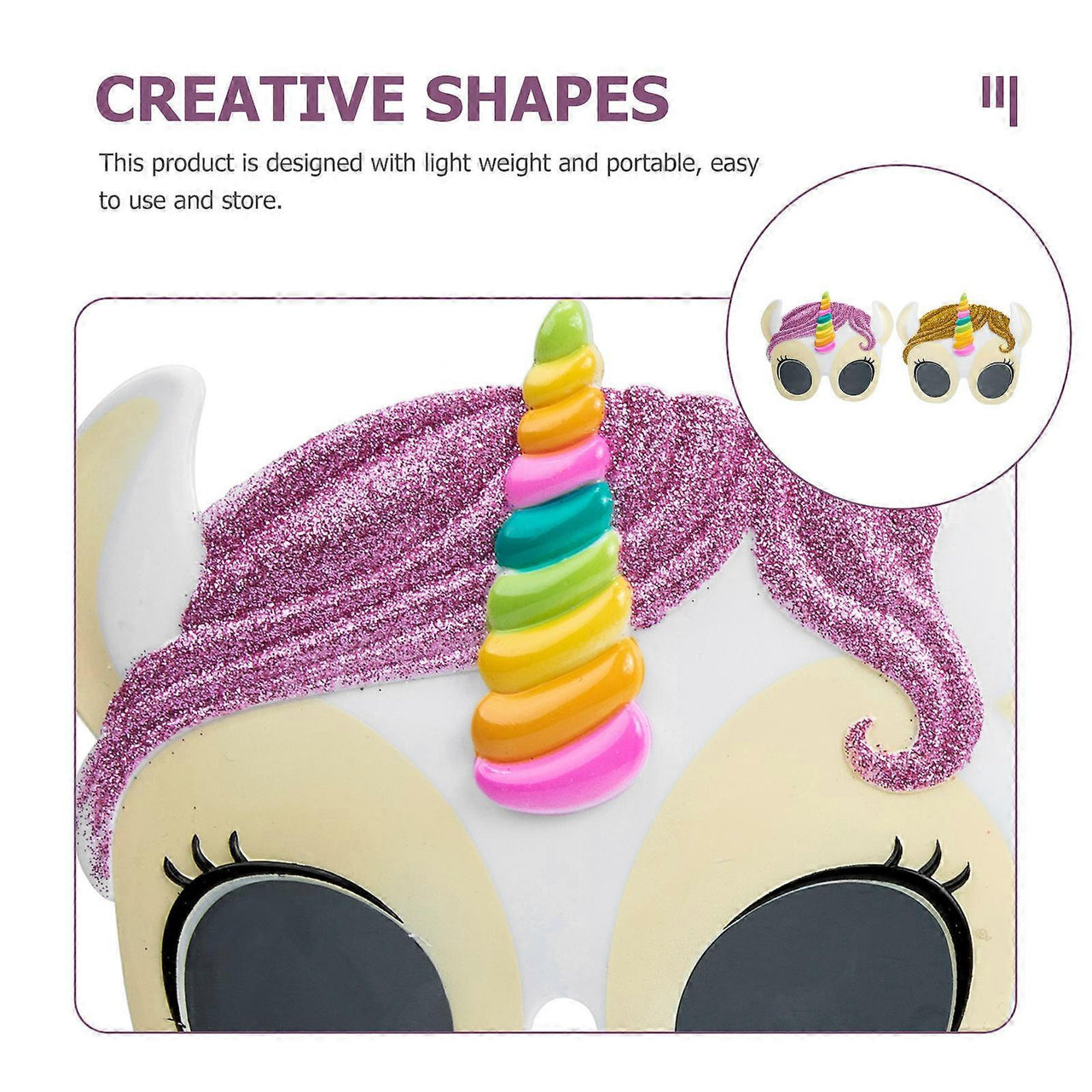 Children's Unicorn Frame Sunglasses - 1Pc