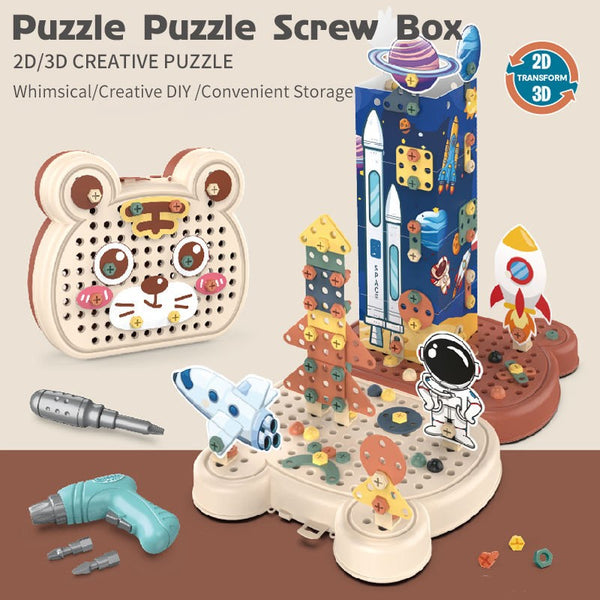 224Pcs DIY Space Themed 3D Puzzle With Electric Drill