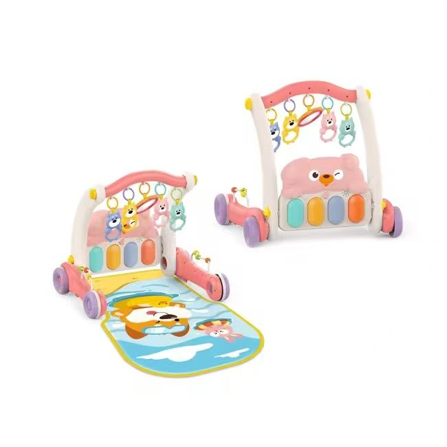 Huanger 2in1 Baby Walker & Piano Play Gym - Pink