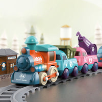 17Pcs Kids Locomotive Engineering Train Track Set