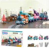 17Pcs Kids Locomotive Engineering Train Track Set