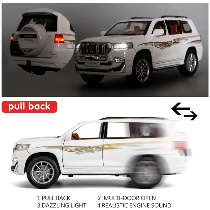 1:24 Diecast Toyota Prado Model Car With Smoke