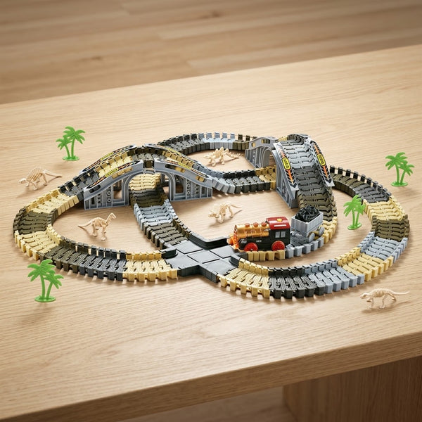 236Pcs Kids Dinos Flexible Train Track Set