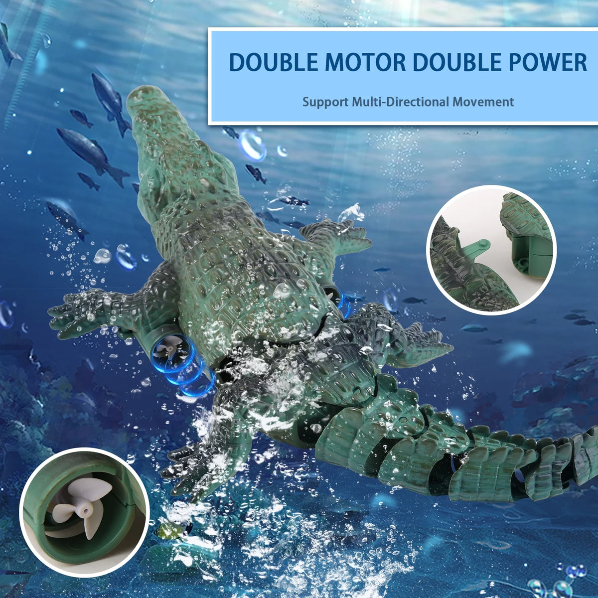 2.4GHz RC Swim Crocodile With Cool Lights