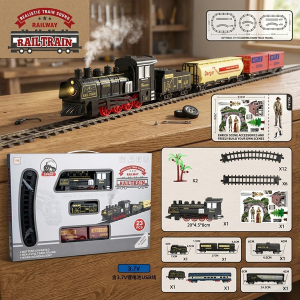 23Pcs Electric Rail Track Set With Light