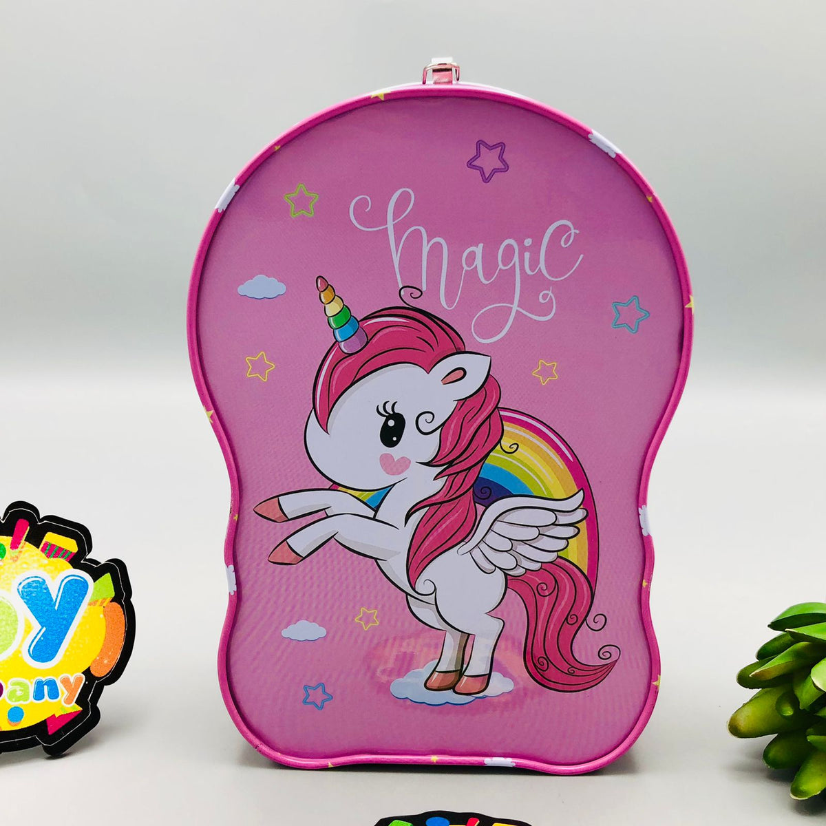 Cartoon Design Metal Body Kids Coin Saving Box - Assortment