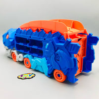 2in1 Foldable Dinosaur Transport Truck With 2Pcs Alloy Cars - Damaged