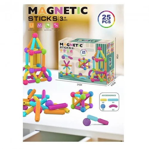 Premium 25Pcs Strong Magnetic Puzzle Sticks Set