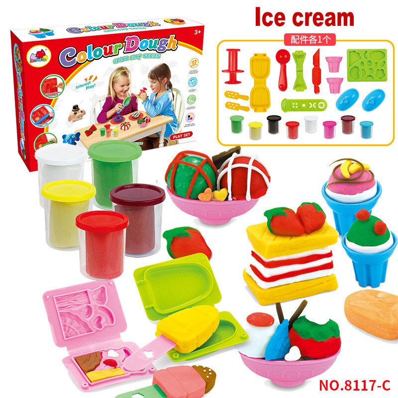 Colorful Ice Cream Play Dough Set