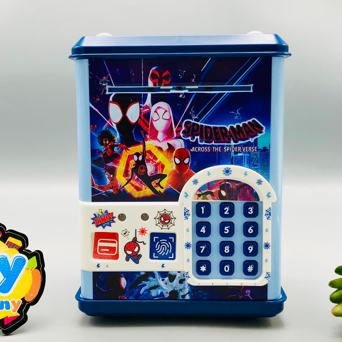 Spiderman Fingerprint & Swipe Card Unlock Piggy Bank