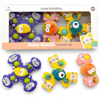 3Pcs Animal Shape Baby Spinning Rattles