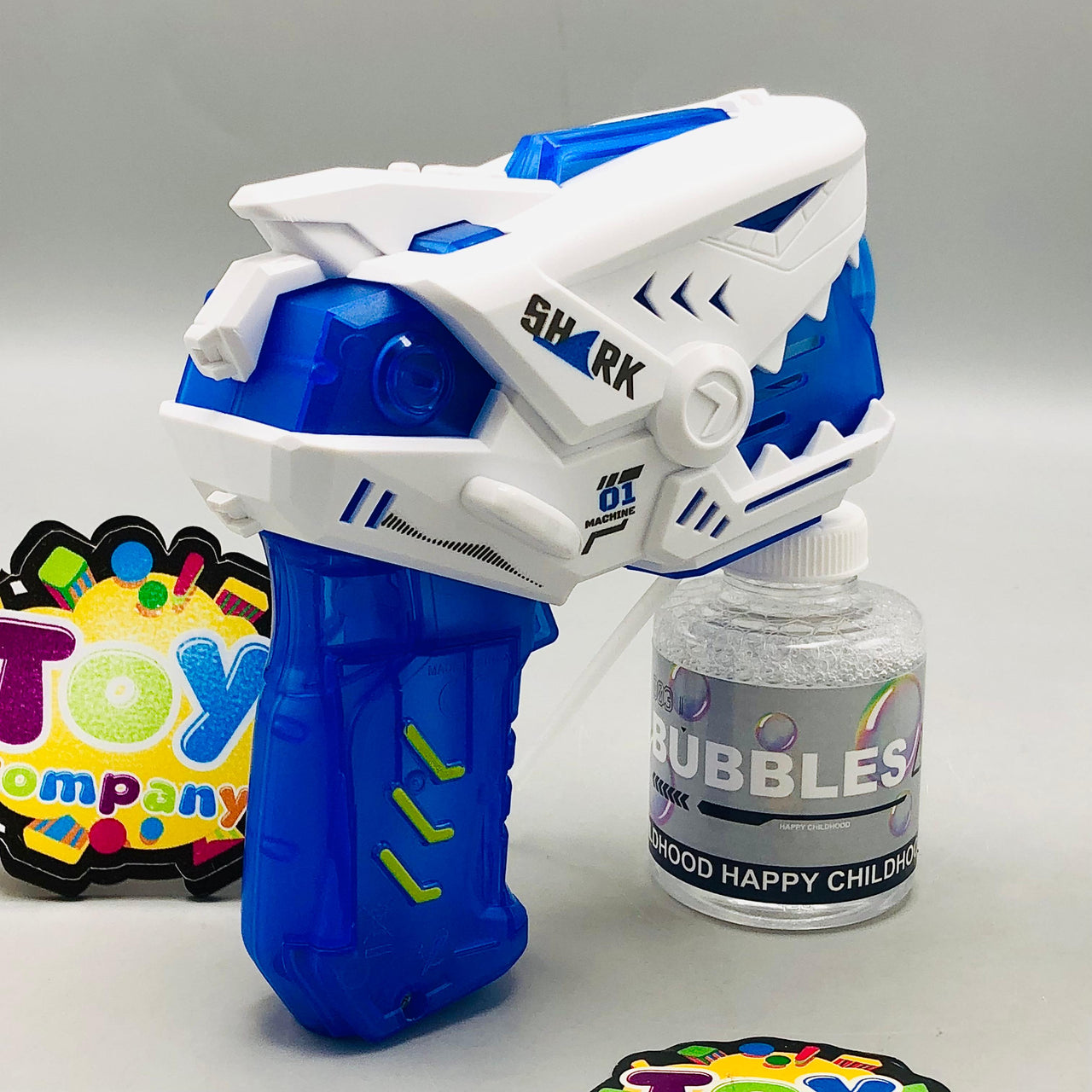 6 Holes Mini Shark Colorful Bubble Gun