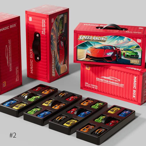 24Pcs Diecast Magic Box Speed Racing Cars Set