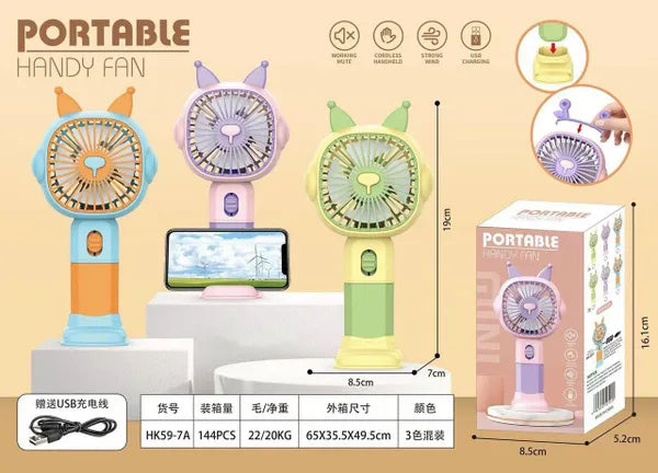 Rechargeable & Portable Handy Fan With Base