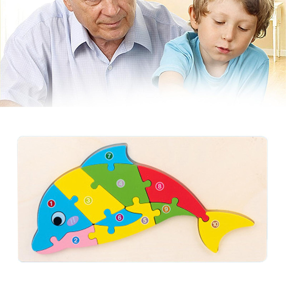 3D Wooden Shape Puzzle Board 1Pc - Assortment