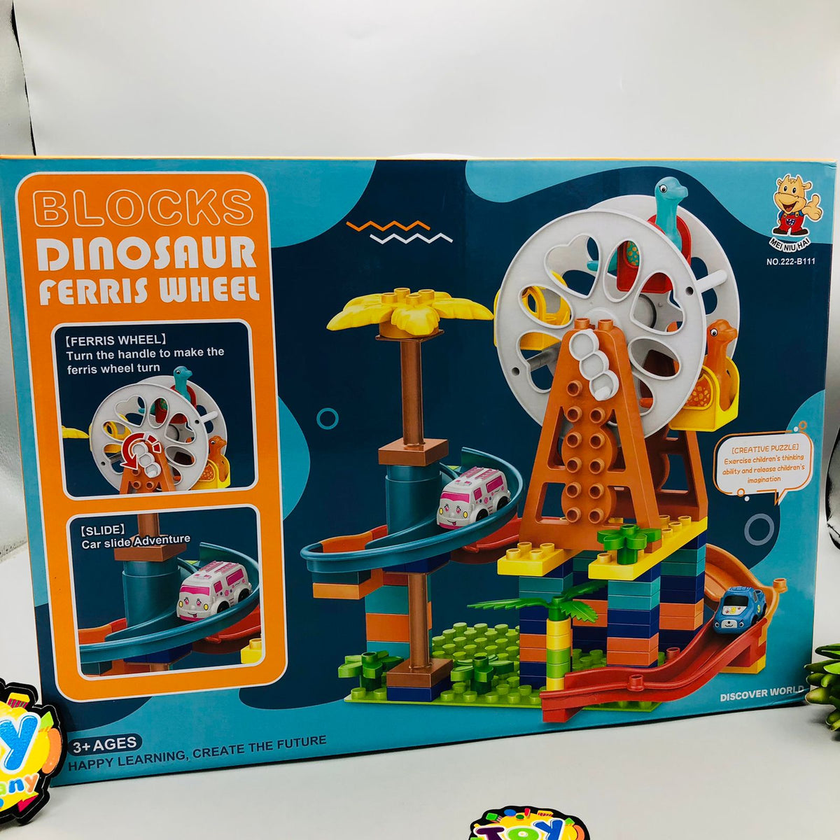 82Pcs DIY Manual Dinosaur Ferris Wheel Building Blocks