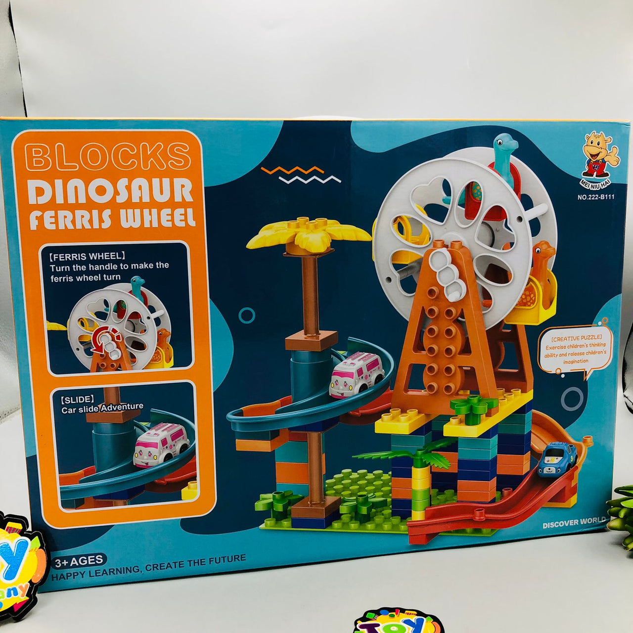 82Pcs DIY Manual Dinosaur Ferris Wheel Building Blocks