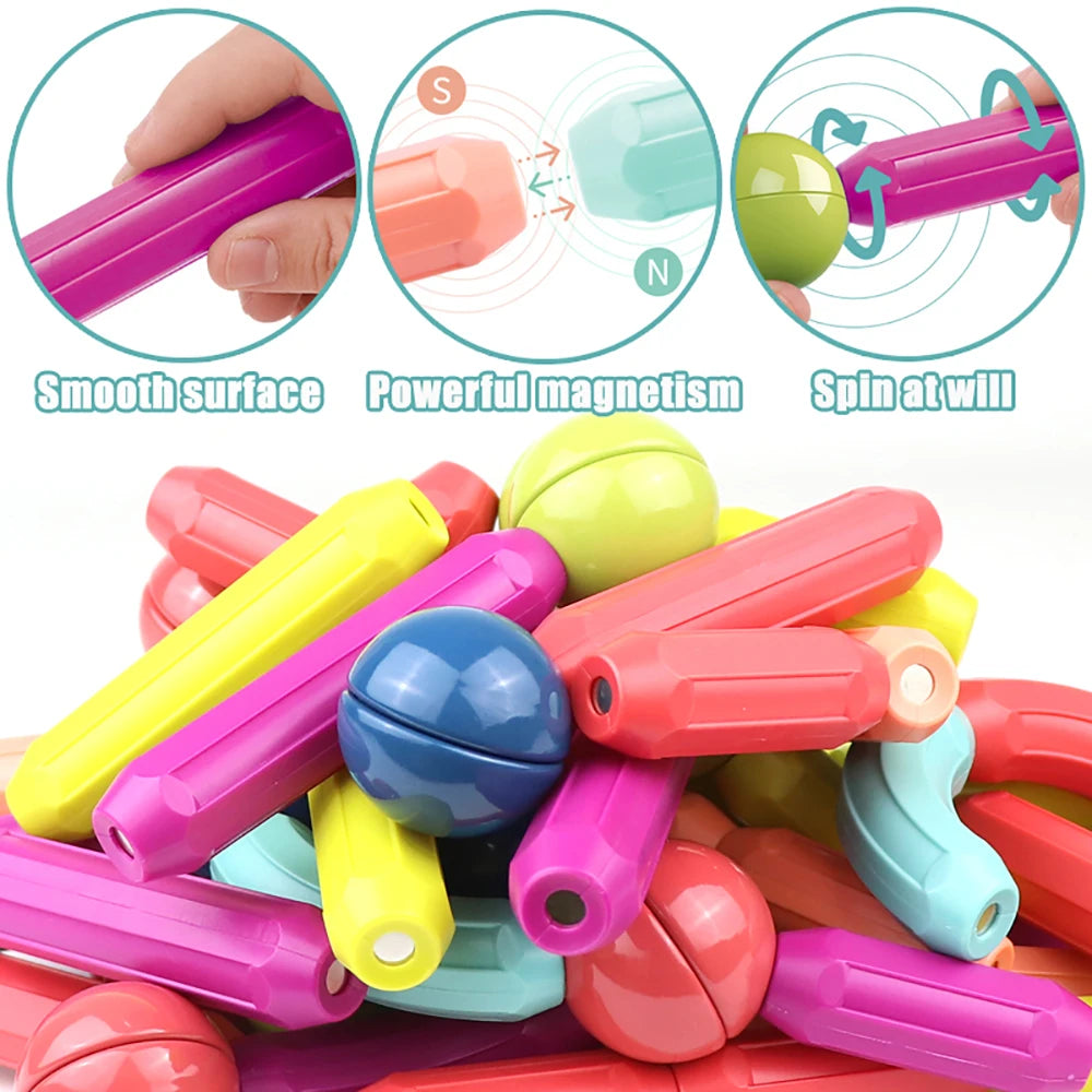 25 Pcs Magnetic Stick & Link With Storage Bag