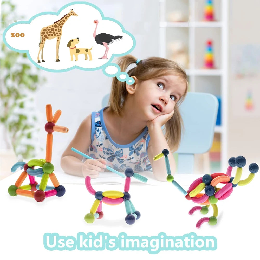36 Pcs Magnetic Stick & Link With Storage Bag