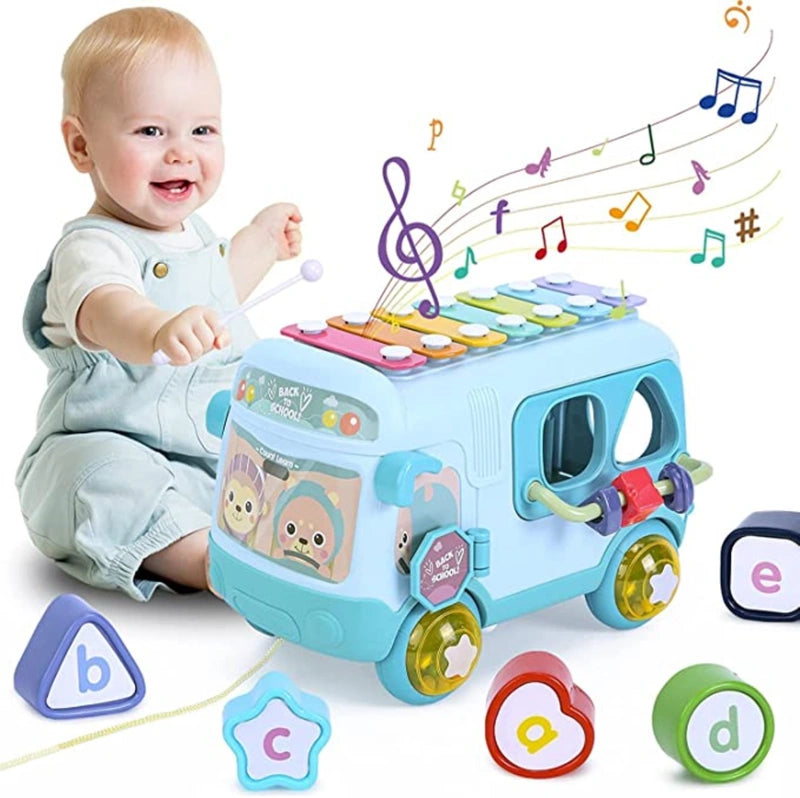 Sobebear Baby Musical Xylophone & Puzzle Bus