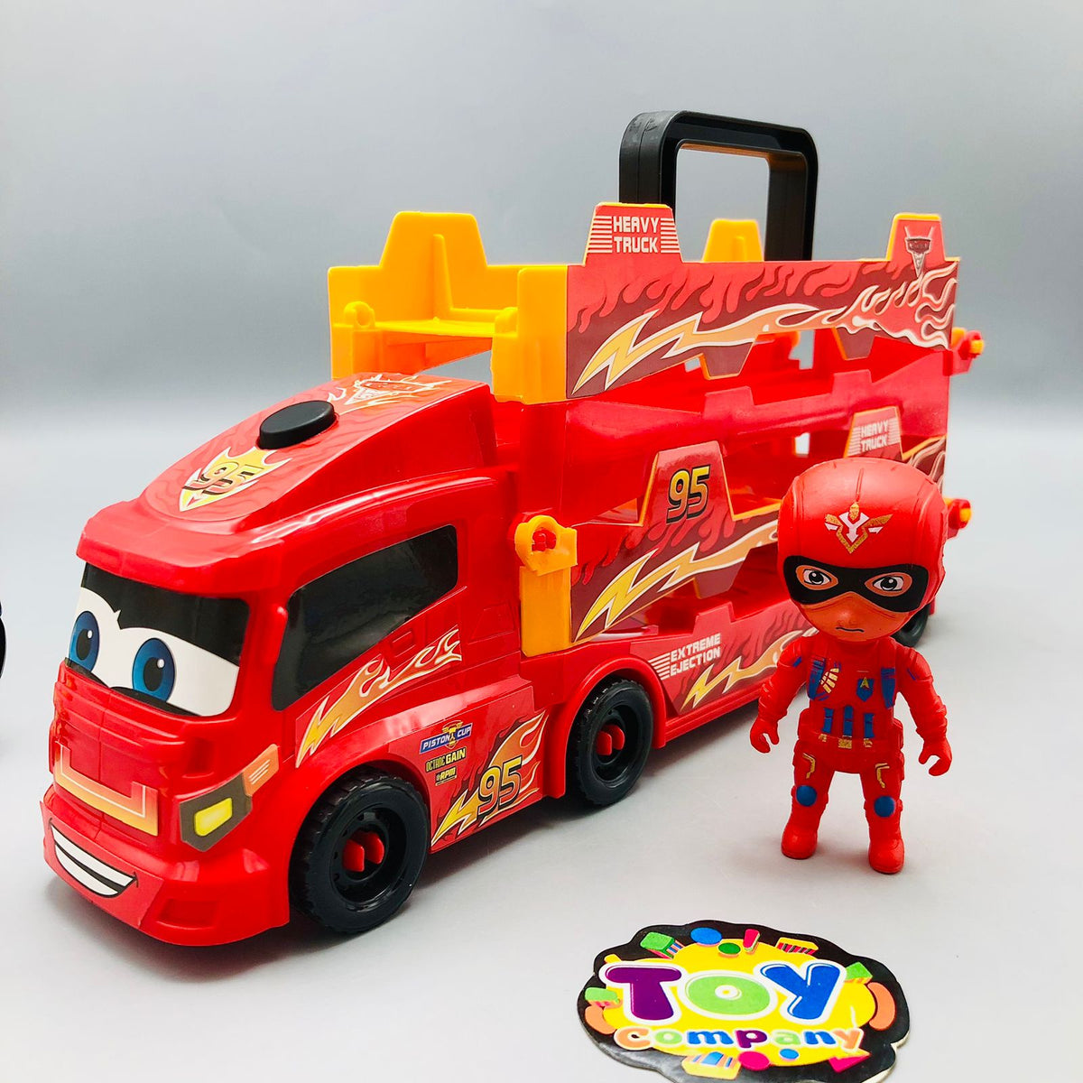 ABS Inertial Ejection Foldable Truck With 6Pcs Cars