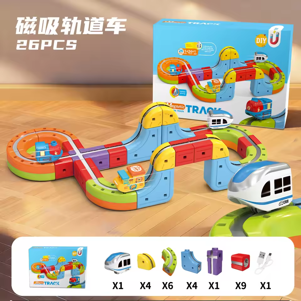 26Pcs DIY Magnetic Levitation Train Track Set