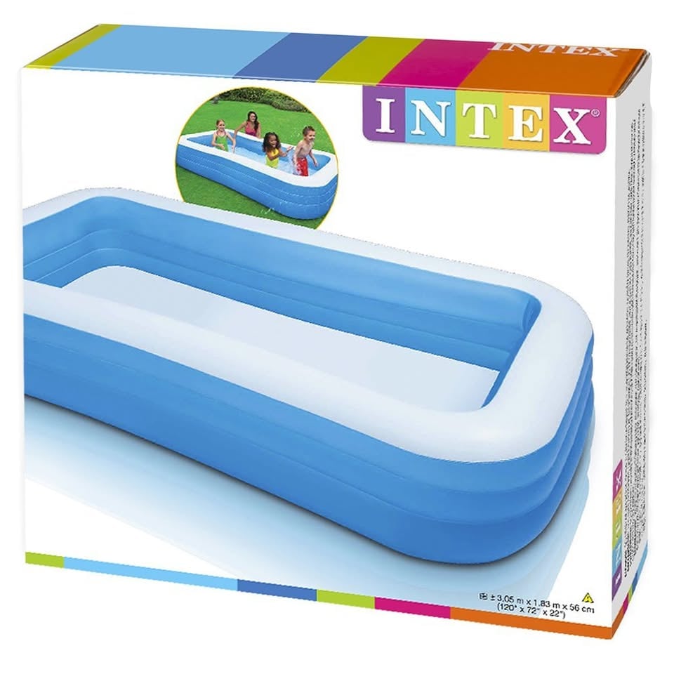 INTEX Rectangular Family Swimming Pool 120"x72"x22"