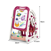 Thumbnail for 90cm Multi-functional Artistic Drawing Board With Book Shelf - Pink