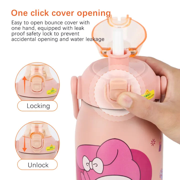 1200ml Stainless Steel Portable Sports Kettle - Pink