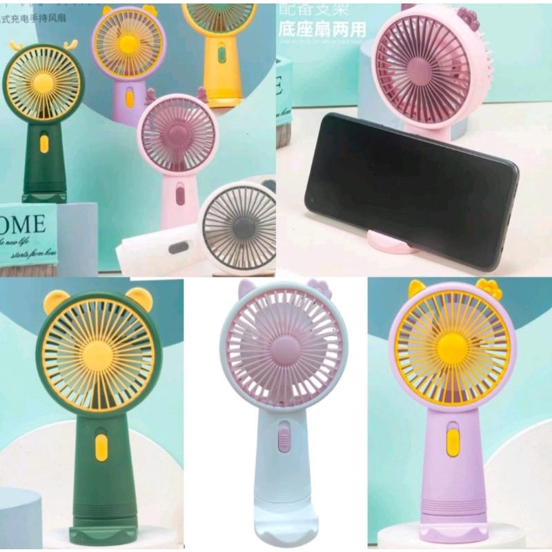 Rechargeable Mini Cooling Fan With Mobile Phone Bracket