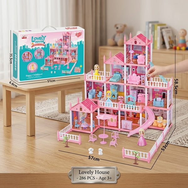 286Pcs DIY Lovely Dream Doll House