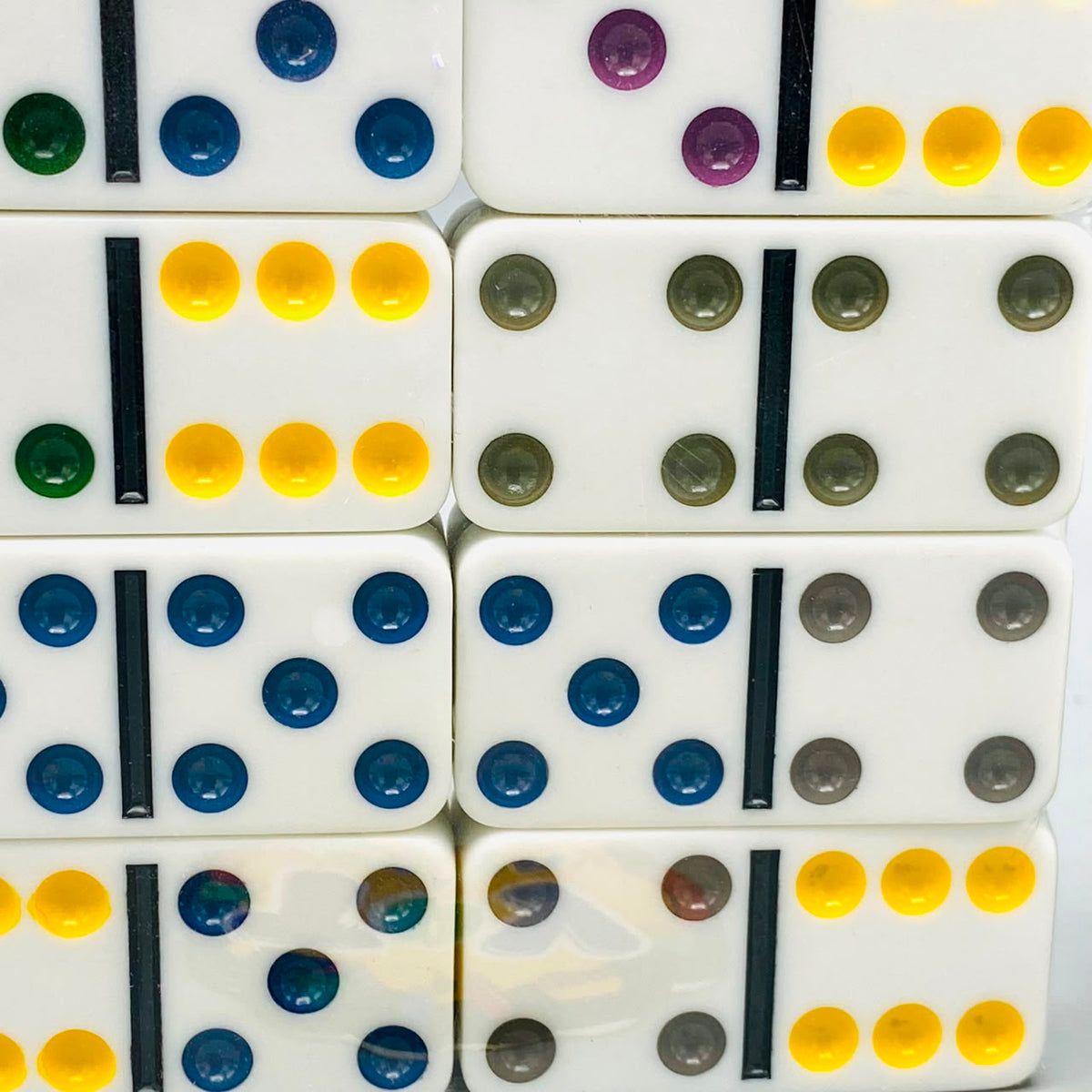28Pcs Classical Dominoes With Color Dots
