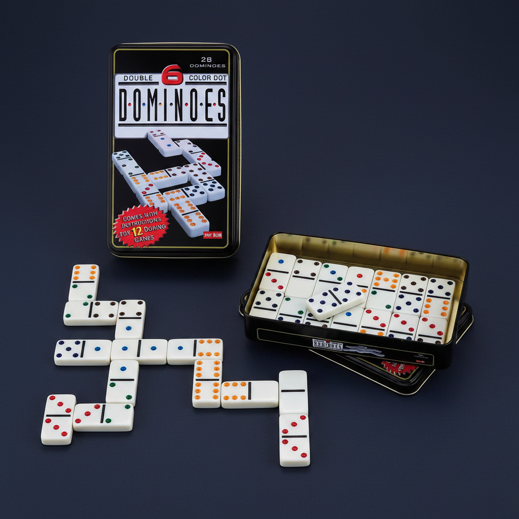 28Pcs Classical Dominoes With Color Dots