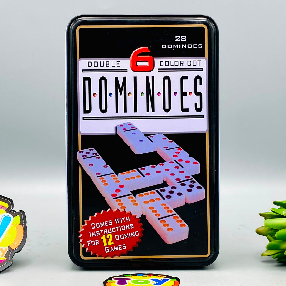 28Pcs Classical Dominoes With Color Dots