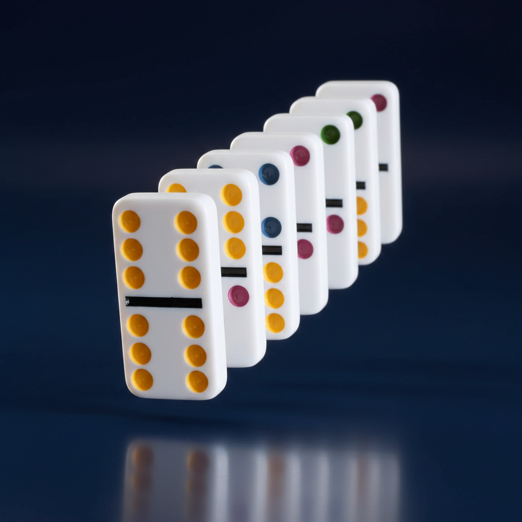 28Pcs Classical Dominoes With Color Dots