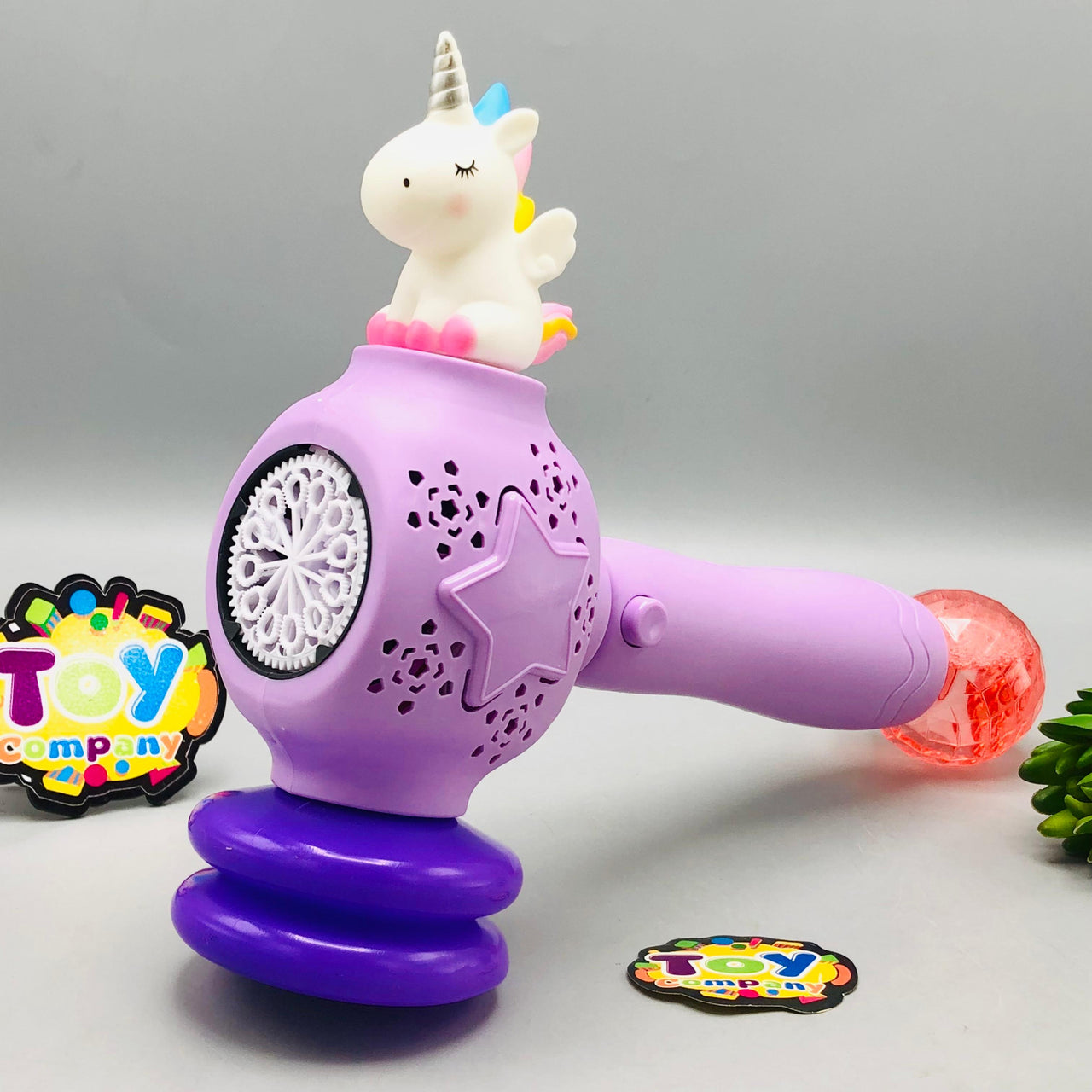 12 Holes Unicorn Hammer Themed Colorful Bubble Stick