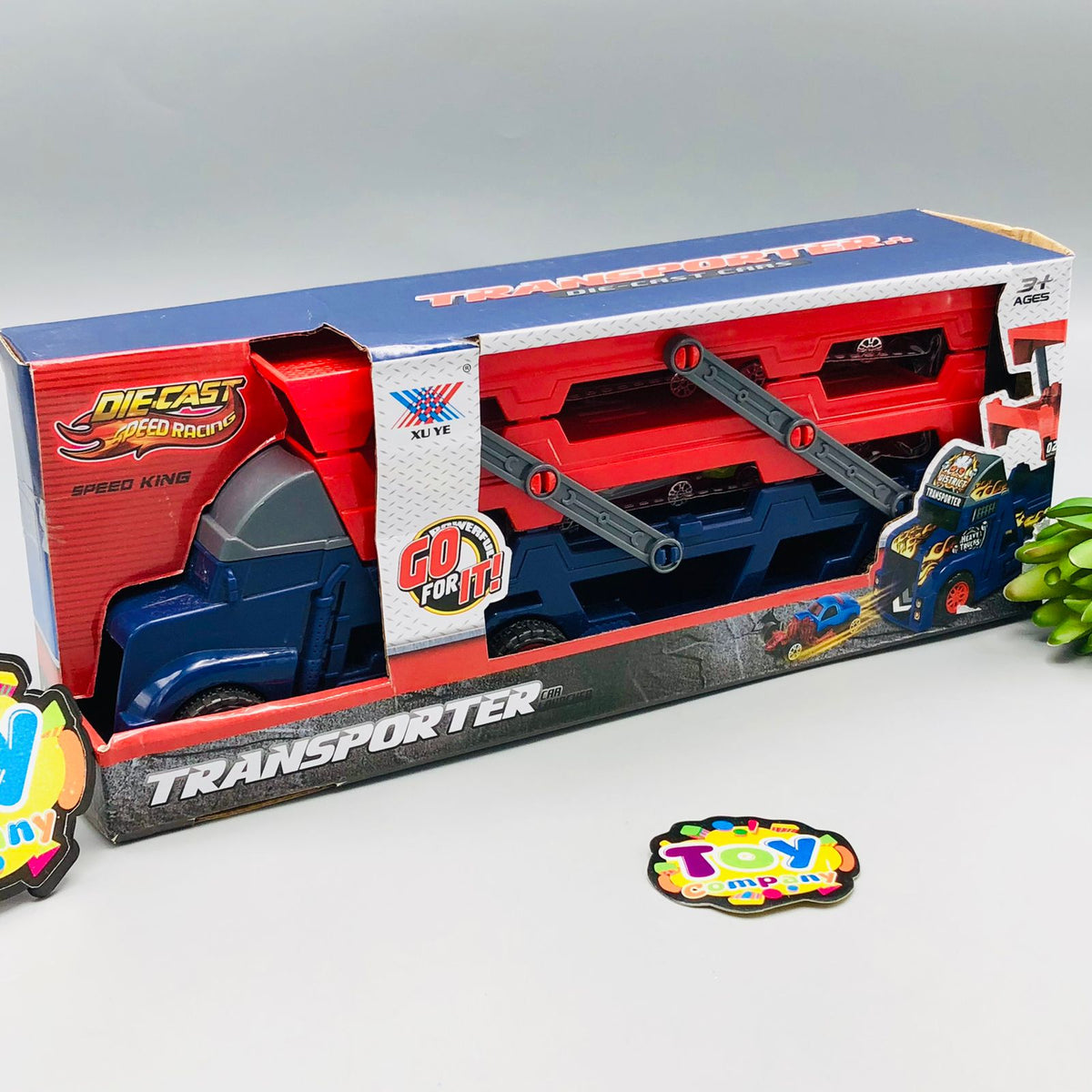 Three-Layers ABS Transporter Truck With 4Pcs Mini Alloy Cars