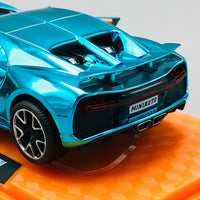1:32 Diecast Bugatti Chiron With Acrylic Display Box - Aqua Blue