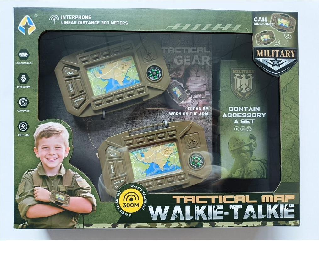 2Pcs Kids Tactical Map Military Walkie Talkie