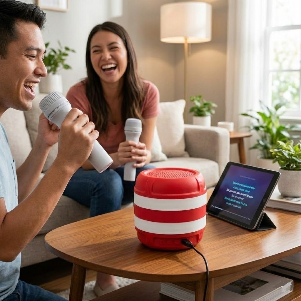 2Pcs Wireless Karaoke Bluetooth Speaker With Mic 