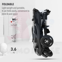 Premium Foldable Buggy Baby Stroller With Sunshade - Black