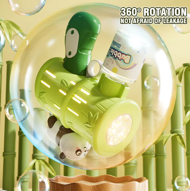 Battery Operated Panda Bubble Gun With Lights