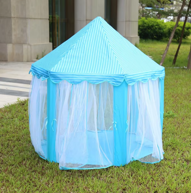 Prince Castle Play Tent House With Fairy Lights - Blue