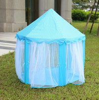 Prince Castle Play Tent House With Fairy Lights - Blue