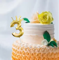 Number 3 Crown Designed Birthday Candle