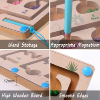 Wooden Magnetic Colorful Maze Game Board